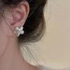 Pendientes de lujo ligeros de alta gama con diseño de diamantes rosas y flores de amor para mujer, elegantes y únicos, 2023.