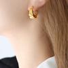 Pendientes de bambú irregulares en forma de C, populares, de estilo vintage, de acero y titanio, para novias, de gran venta transfronteriza francesa.