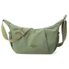 Bolso de Hombro Nuevo Estilo Japonés con Pliegues para Mujer, Bolso Cruzado Versátil de Nailon Resistente al Agua, Bolso Simple de Moda Casual Tipo Bollo