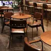Mesa y Sillas de Restaurante Café Estilo Retro Occidental Mesas y Sillas de Restaurante de Música Combinación de Mesa y Silla de Bar Mesa de Bistro de Madera Maciza Comercial
