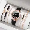 Pulseira Estilo Europeu e Americano Padrão Turquesa Negra Personalizada Corrente Feita à Mão Quadrado Preto Tendência Elegante Conjunto de Acessórios para Relógio de 4 Peças