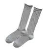 Calcetines Finos de Verano para Mujer, Calcetines Largos de Malla Hueca con Lunares y Lazo, Calcetines Versátiles de Media Pierna Estilo Miu