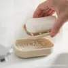 Caja de Jabón de Doble Capa Portátil para el Hogar Suministros para Baño Estudiante Dormitorio Drenaje Caja de Jabón Portátil Sin Taladrar