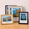 Moldura de Foto de Madeira Estilo Retrô Suporte de Mesa 6 polegadas 7 polegadas A4 Moldura Decorativa de Parede Moldura Criativa para Pintura a Óleo Moldura Vazia Preta Prata