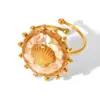 Anel de Flor Eterna Estilo Europeu e Americano para Mulheres, Nicho Luxo Leve Moda de Ponta Versátil Joia de Aço Inoxidável