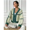 Suéter curto solto e casual estilo europeu, nova versão coreana para outono e inverno, elegante cardigã de botão único