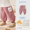 [Pana Antibacteriana] Pantalones para Niños Invierno Nuevo Estilo Pantalones Largos Forrados de Polar para Niños Ropa de Invierno Pantalones Jogger Casuales para Niñas
