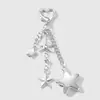 Y2K Moderno y Elegante de Alto Valor Cadena de Strass Plateado Lazo Hueco Estrella CCB Llavero Colgante de Bolso