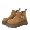 Versión de Piel de Vaca de Botas Martin para Mujer, Botines de Suela Gruesa que Aumentan la Altura Estilo Birkenstock, Nuevos Botines Chelsea para Otoño e Invierno 2026