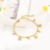 Pulsera de Flor de Diamante Blanco de Acero Inoxidable de Moda Pulsera de Trébol de Cuatro Hojas de Circonita Cúbica de Lujo Ligero de Alta Gama Collar para Clavícula de Mujer Diseño de Perla Redonda