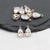 Pendientes de collar con colgante de anillo tipo gota exquisito chapado en oro real de 18 quilates, accesorios de joyería semiacabados