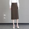 Falda Midi Estilo Traje para Mujer, Nuevo Estilo Primavera y Otoño 2026, Falda Lápiz de Longitud Media con Abertura, Falda Casual de Pierna Recta