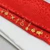 Acessórios DIY Ouro Vietnamita pedra tesoura Sino elefante guitarra cadeado infantil coração de pêssego árvore do dinheiro pulseira pequeno pingente