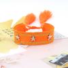 Pulseira de tecido trançado com rebite de estrela de cinco pontas em liga de prata para joias transfronteiriças, pulseira de pulso com franja de estrela de personalidade