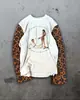 Moda de Inverno Europeia e Americana Nova Estética Harajuku Estilo Ins Street Patchwork Tendência Camiseta Gola Redonda Roupas Unissex
