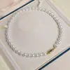 Collar de Perlas con Cierre de Lingote Ojo Grande de Lujo Ligero Cadena para Clavícula Choker de Moda Blanco Australiano Fabricante Venta al por Mayor