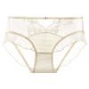 Ropa Interior Sexy de Encaje Francés Transparente de Malla Amigable con la Piel Deseo Puro Entrepierna de Seda de Morera Bacteriostática Estilo Nacional