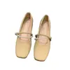 Zapatos Mary Jane estilo francés para mujer, moda otoño 2026 nuevos zapatos planos de suela suave con perlas, zapatos de un solo color poco profundos ligeros antideslizantes