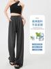 Pantalones Anchos de Pierna Recta para Mujer en Primavera y Verano, Delgados de Cintura Alta, Adelgazantes, Seda de Hielo, Protección Solar, Estilo Casual Japonés y Coreano