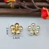 Aleación Alto Brillo Cinco Piezas Joyería Gota de Agua Flor Plato Base de Flor Adornos Dorados DIY Hecho a Mano Accesorios para el Cabello Broche Ropa Bolsa Accesorios