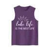 A vida no lago é a melhor Camiseta regata feminina solta grande casual confortável Amazon eBay site independente
