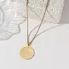 Collar Sencillo Redondo de Acero de Titanio Cadena Retorcida para Hombres y Mujeres, Colgante de Acero Inoxidable con Grabado, Joyería al por Mayor Transfronteriza Más Vendida