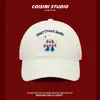 Gorra de Béisbol Bordada de Cachorro Estilo Coreano Ins Dulce y Linda para Hombres y Mujeres, Versátil para Primavera y Otoño, Hace que la Cara se Vea Más Pequeña, Gorra de Pico Suave