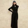 Vestido Simples de Lã para o Dia a Dia com Manga Longa, Saia Longa de Tricô, Nova Moda Feminina para o Início do Outono, Slim Fit, Saia Evasê