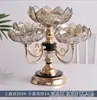Plato de Cristal Estilo Europeo para Snacks Plato para Frutos Secos Lujo Ligero Creativo Moderno Adornos para Mesa de Café de Sala de Estar Plato de Frutas para el Hogar
