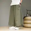 Pantalones Casuales Nuevos de Verano para Hombre, Talla Grande, Pantalones de Algodón y Lino Estilo Chino, Pantalones Rectos Rayados, Pantalones de Pierna Ancha, Pantalones Casuales Extra Anchos