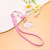Llavero con cordón de corazón de poni de dibujos animados de colores, hebilla de puerta creativa, decoración versátil para mochila, regalo para mejor amigo, adorno colgante
