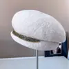 Boina japonesa ca4 lã australiana infantil outono e inverno quente chapéu de pintor elegante strass chapéu de aeromoça