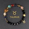 Pulseras de los Doce Signos del Zodíaco al por Mayor de Fábrica, Pulseras de los Ocho Planetas del Universo, Pulseras Transfronterizas, Joyería para Hombre de Venta Caliente en el Comercio Exterior Europeo y Americano