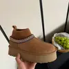 Botas de Neve Henan Sanpo com Solado Grosso Estilo Étnico 20597