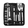 Juego de Herramientas para Barbacoa al Aire Libre Pala Tenedor Pinza Combinación Bolsa Oxford Portátil Acero Inoxidable para Barbacoa Herramienta para Hornear Juego para Acampar