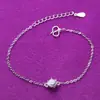 Moda Coreana Ol Exquisito Brazalete de Diamantes de Seis Garras Individuales Accesorios para Mujer, Versátil y Elegante Tobillera de Plata con Circonita Aaa