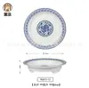 Plato de melamina imitación porcelana resistente a caídas retro azul y blanco plato de plato de acompañamiento de restaurante de restaurante plato de plato de acompañamiento de restaurante