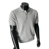 Estilo Old Money Camisa Polo Ligera de Punto Camiseta de Manga Corta para Hombre Verano Cuello Solapa Texturizado Holgada Informal Top