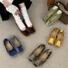 Zapatos planos retro de terciopelo con lazo, estilo coreano, nicho, para mujer, nuevo modelo 2026, puntera cuadrada, zapatos de ballet coreanos de suela blanda