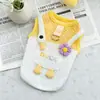 Primavera e Verão Cachorro Desenho Animado Fofo Engraçado Grande Ganso Branco Bolso com Aba Calças Colete de Tração Cachorros de Porte Pequeno Gato Animal de Estimação Roupas para Cachorros
