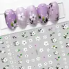 Pegatinas de uñas de hojas de flores frescas para simulación transfronteriza, calcomanías de uñas de flores y hierba de colores lindos