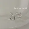Pendientes de Plata de Ley S925 Envueltos en Espiral Ouni Estilo Coreano Ins Diseño Minimalista de Nicho para Niñas