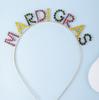 Diadema de Carnaval MARDI GRAS Europeo y Americano Transfronterizo con Letra Inglesa de Color y Pedrería para Fiesta