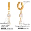Elegantes e Discretos Estilo Europeu e Americano Aço Inoxidável Brincos Únicos e Bonitos de Zircônia, Argolas de Luxo Leve de Alta Qualidade, Joias Transfronteiriças de Aço Titânio