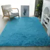 Alfombra de Seda y Lana Tie-Dye Transfronteriza para Uso Doméstico, Alfombra de Sala de Estar con Pelo Largo para Zona de Sofá, Alfombra Grande Esponjosa de Terciopelo PV Antideslizante para Dormitorio junto a la Cama