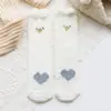 Calcetines de coral para mujer, engrosados y forrados de felpa para otoño e invierno, calcetines cálidos para casa en invierno, calcetines cálidos de media pantorrilla para dormir