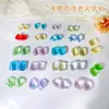Rinestones para Uñas Ice-Clear Tendencia Verano Coloridos Rinestones de Base Puntiaguda Rinestones Transparentes Irregulares Rinestones Rectangulares de Corazón Ovalados para Uñas