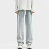 Calças Jeans Masculinas Primavera e Outono 2025 Estilo Americano Marca de Moda Calças Micro-lar Estilo Japonês Masculino Largas Retas Casuais Masculinas