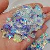 Lantejoulas mágicas de cor direta da fábrica, alto brilho, sereia, misturadas, douradas, cor transparente, estrelas, amor, arte de unha, material para maquiagem dos olhos