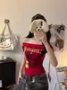 Estilo Nuevo de Verano Chica Cool Americana Moda Estampado Versátil Top Tubo con Impresionante Diseño Espalda Descubierta y Copas Integradas